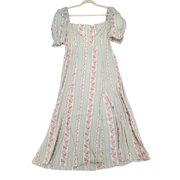 WeWoreWhat Puff Sleeve Floral Midi Dress 🌿 Size 12 NWT Cottagecore Vibes - Picture 1 of 7